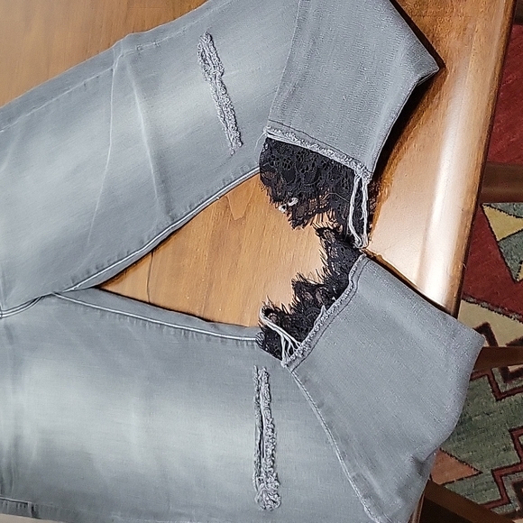 Mother High waisted Looker Dagger Ankle Fray Lace - Picture 7 of 10